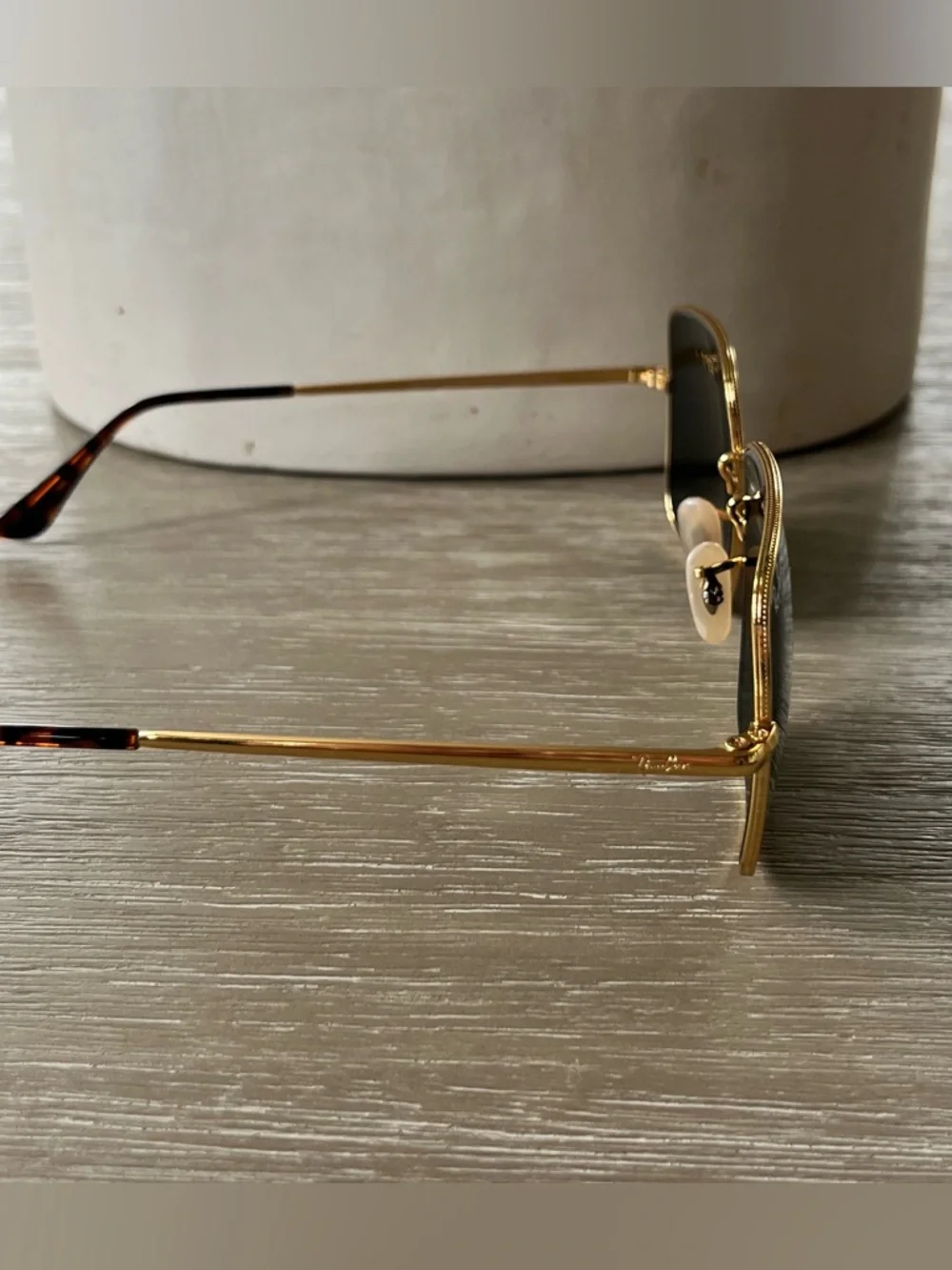 Ray-Ban Sunglasses RB1971 Square Reverse 9147/31 54/9 Women's Gold/ G-15 Green - Picture 12 of 16